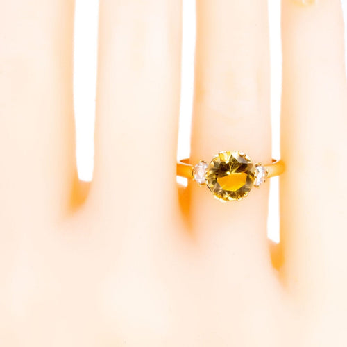 Bague 54.5 Bague en or 18 ct avec citrine et diamants taille rose 58 Facettes 39F2056E6344403BAB2DAE4831F6E744