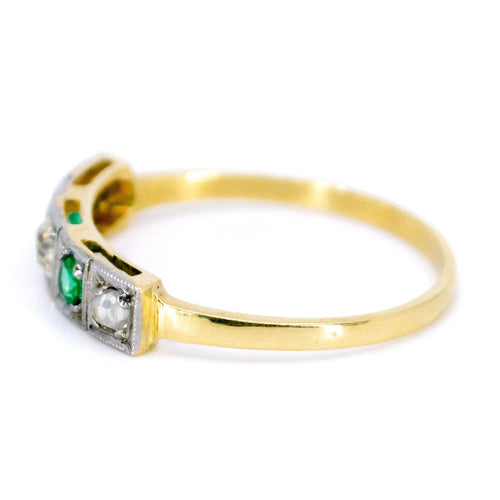 Bague 54 Bague Art déco en or jaune 18 ct avec diamants et émeraudes 58 Facettes D5D86F8550D1421C80BB3903C8563CE7
