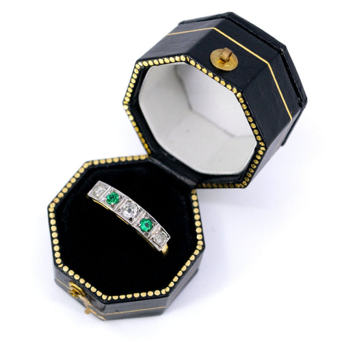 Bague 54 Bague Art déco en or jaune 18 ct avec diamants et émeraudes 58 Facettes D5D86F8550D1421C80BB3903C8563CE7