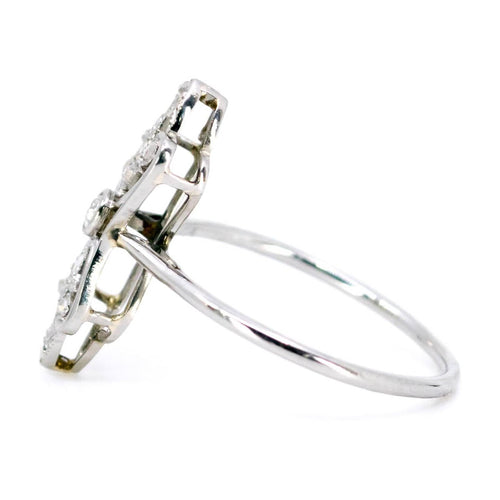 Bague 53 Bague en platine avec diamant taille ancienne et diamants taille rose 58 Facettes 671EEFEFD4514AD988CCA9865E203D68
