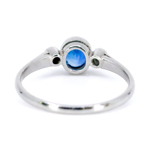 Bague 56 Bague en platine avec saphir et diamants 58 Facettes 2A487852FAF248E8A1799111E459EB3D