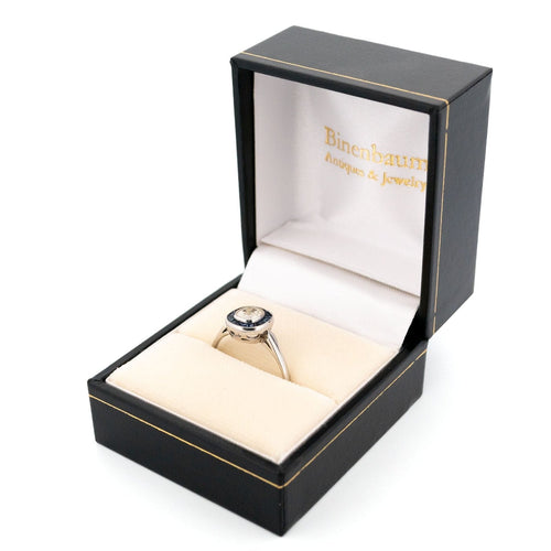 Bague 53 Bague halo en platine avec saphirs et diamant taille ancienne 58 Facettes 38D54FF352D5479DBFF158C1A31D0550