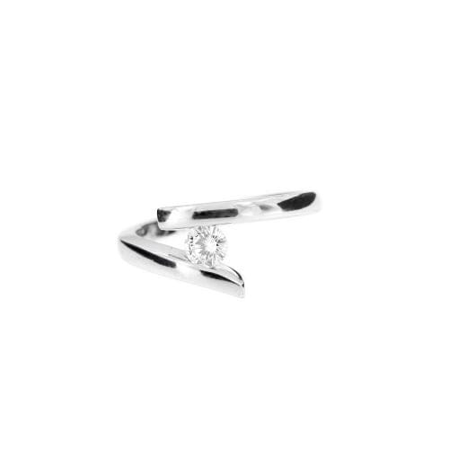 Bague 52 Bague solitaire en or blanc avec diamant taille brillant 0,25 ct 58 Facettes 13424