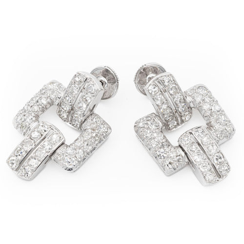 Boucles d'oreilles Boucles d'oreilles Art déco Platine, Or blanc Diamant 58 Facettes 1352343CN