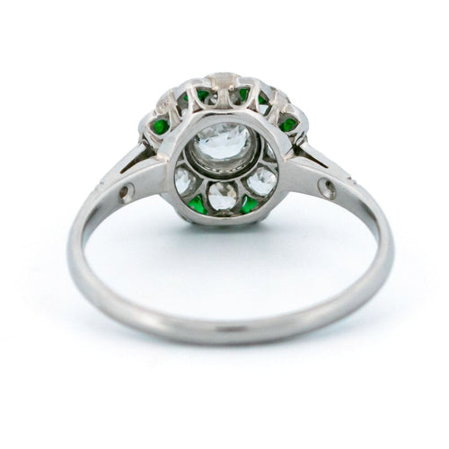 Bague 55 Bague Art déco en platine avec diamant et émeraude 58 Facettes 7C11E51AFABA42F8BF63AAF896CCE3A7