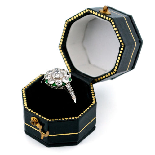 Bague 55 Bague Art déco en platine avec diamant et émeraude 58 Facettes 7C11E51AFABA42F8BF63AAF896CCE3A7