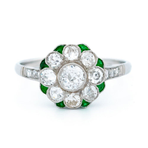 Bague 55 Bague Art déco en platine avec diamant et émeraude 58 Facettes 7C11E51AFABA42F8BF63AAF896CCE3A7