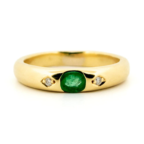 Bague 50.5 Bague gypsy en or 18 k avec émeraude et diamants 58 Facettes 0A298973F83E446DB339E2D7ADABBAC1
