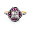 Bague 52.5 Bague Art déco en or 18 carats avec diamants et rubis 58 Facettes DBE58F7FF65C44918D0DCF5FC1D33ADB