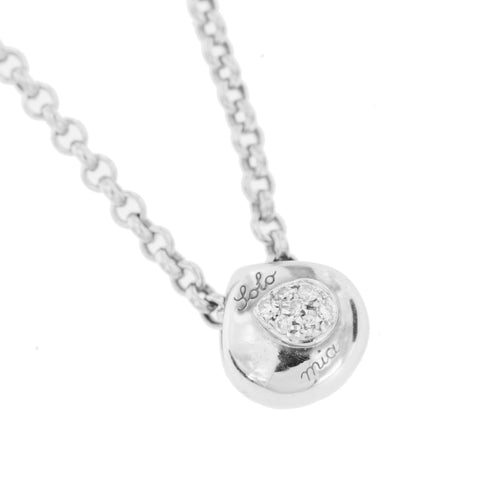 Collier Chimento Solo Mia - Collier avec pendentif goutte en or blanc et diamants 58 Facettes 13983