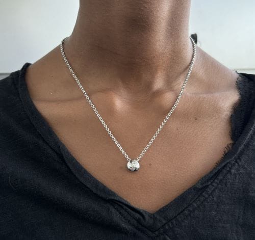 Collier Chimento Solo Mia - Collier avec pendentif goutte en or blanc et diamants 58 Facettes 13983