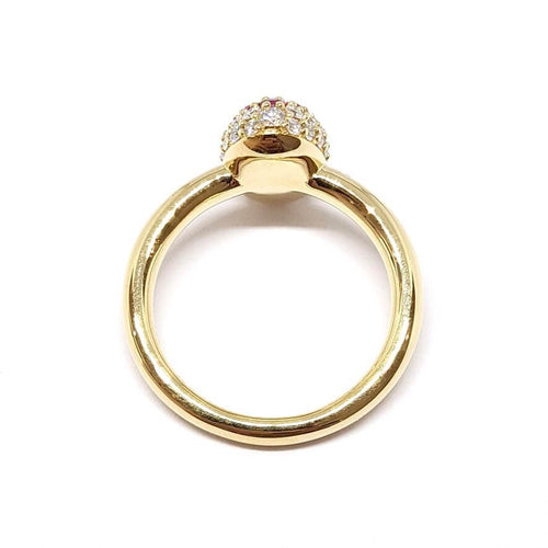 Bague 54 Bague coccinelle en Or jaune, rubis & diamants 58 Facettes