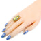 Bague 57 Bague cluster Art déco en or jaune 14k et platine, spinelle et diamants 58 Facettes 6F8F1FBB2B0042358917E69756857F53
