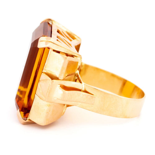 Bague 58 Bague rétro en or jaune 18k avec citrine 58 Facettes 2F4EA441C5C14EB884C8D70C86286696