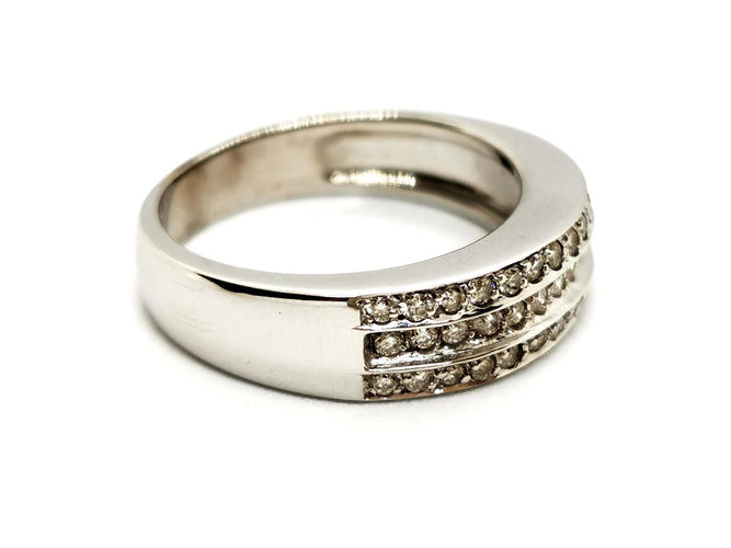 Bague 55 Bague Or blanc Diamant 58 Facettes 1430573CN