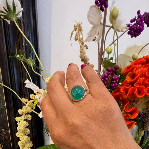Bague 55 Adamse - Bague solitaire émeraude en or 14 carats 58 Facettes 06573269DF1B4AA79ED1C3B803CC1203