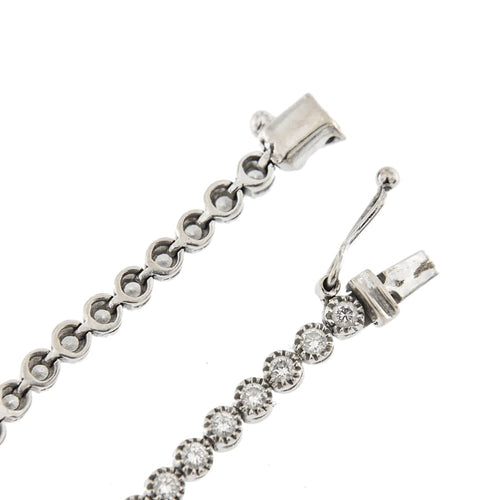 Bracelet Bracelet tennis en or blanc 18 kt avec diamants 2,76 ct 58 Facettes 14758