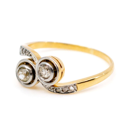 Bague 54 Bague croisée en or 14 carats et diamants taille ancienne 58 Facettes BD7AF4004E8E4CA4A0F75F90E4037A4C