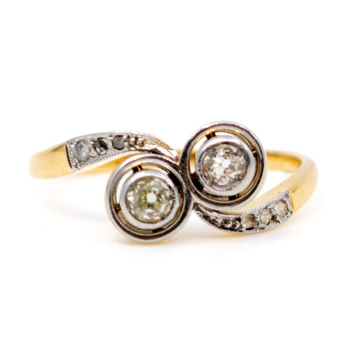 Bague 54 Bague croisée en or 14 carats et diamants taille ancienne 58 Facettes BD7AF4004E8E4CA4A0F75F90E4037A4C