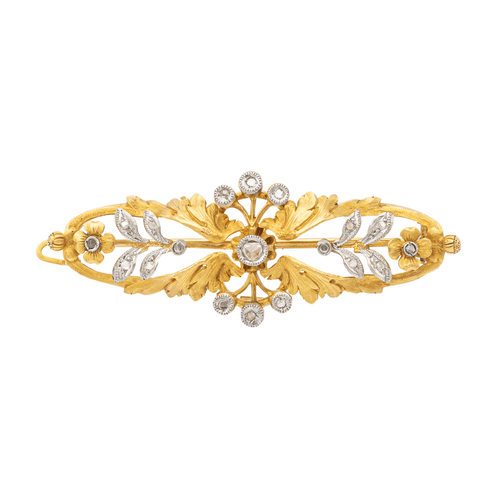 Broche Broche Fleur Or jaune, Or blanc Diamant 58 Facettes 1520142CN