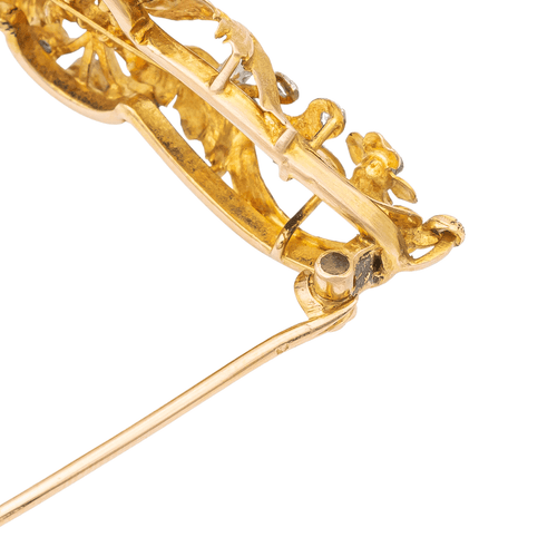 Broche Broche fleur en or jaune et or blanc 18 carats, diamants 58 Facettes 1520142CN