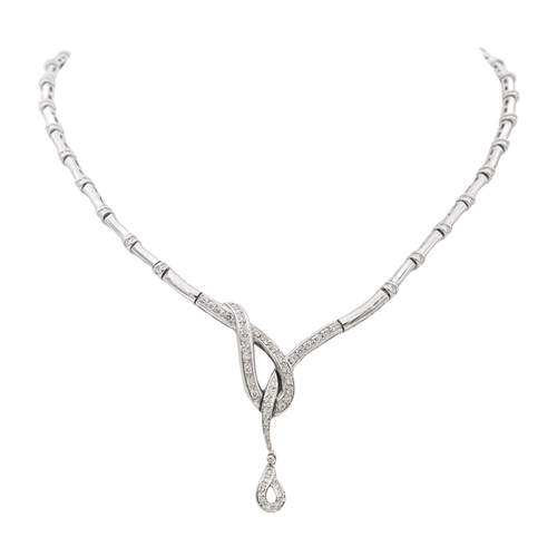 Collier Zoughaib - Collier en or blanc 18 carats et diamants 58 Facettes 1523675CN