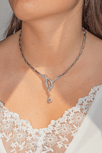 Collier Collier Or blanc Diamant 58 Facettes 1523675CN