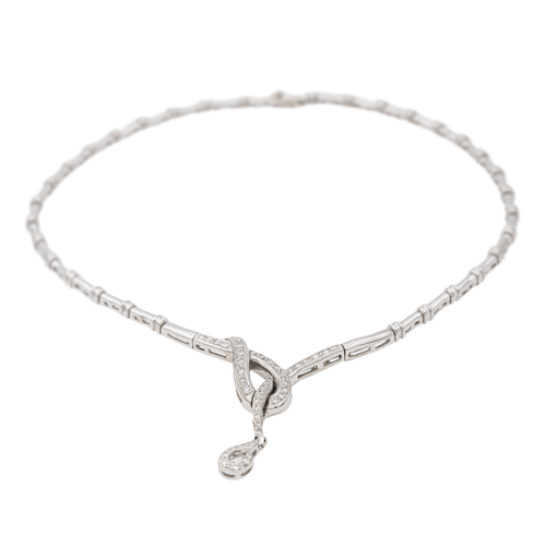 Collier Zoughaib - Collier en or blanc 18 carats et diamants 58 Facettes 1523675CN