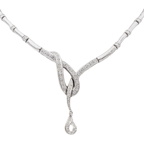 Collier Collier Or blanc Diamant 58 Facettes 1523675CN