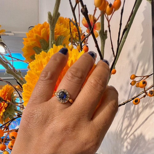 Bague 52 Bague entourage saphir et diamants en or 14 carats 58 Facettes B797A4CD4B16431C945EA7D39DAAA2FE
