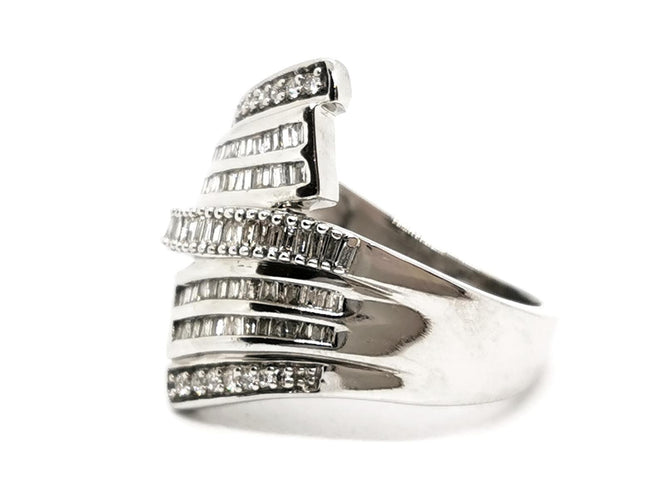 Bague 57.5 Bague en or blanc 18 carats sertie de 93 diamants 58 Facettes 1553044CN