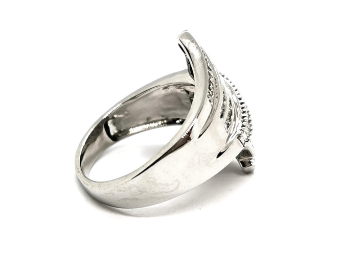 Bague 57.5 Bague en or blanc 18 carats sertie de 93 diamants 58 Facettes 1553044CN