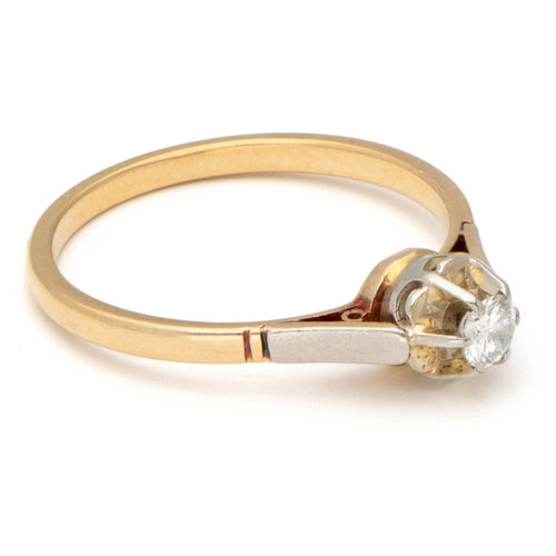 Bague 55.5 Bague solitaire en deux ors 18 carats avec diamant 58 Facettes 5F851E2A126B4D3DB31F7D2164BE1738