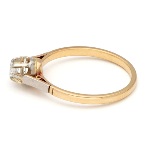 Bague 55.5 Bague solitaire en deux ors 18 carats avec diamant 58 Facettes 5F851E2A126B4D3DB31F7D2164BE1738