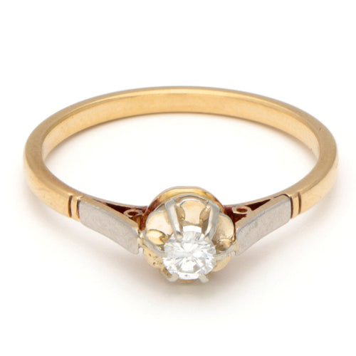 Bague 55.5 Bague solitaire en deux ors 18 carats avec diamant 58 Facettes 5F851E2A126B4D3DB31F7D2164BE1738