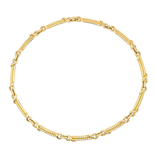 Collier Collier en or jaune 18 carats pavé de diamants 58 Facettes 1580005CN