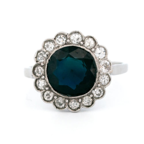 Bague 55 Bague en grappe en platine avec saphirs et diamants 58 Facettes 8E839DFE69BD4C69A5DE6153CFECA1BC