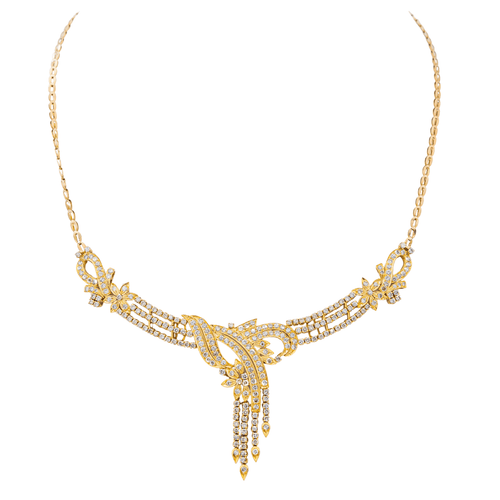 Collier Collier en or jaune 18 carats serti de diamants 58 Facettes 1588524CN