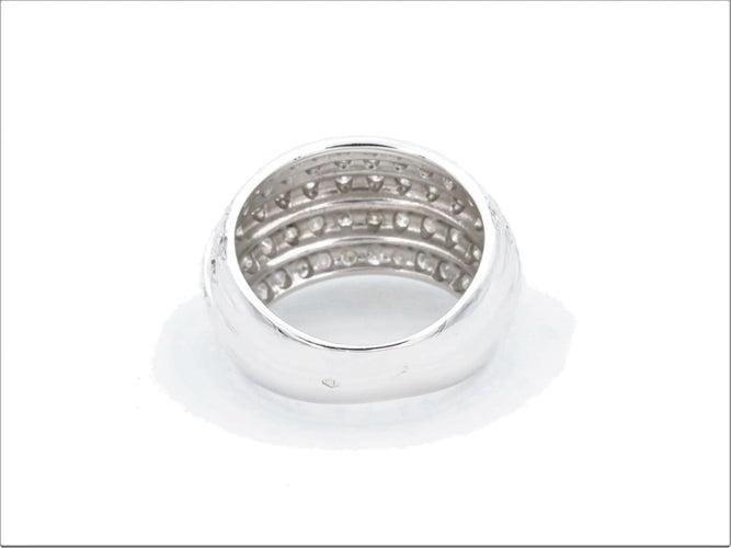 Bague 54 Bague pavée de diamants en or blanc 18 carats 58 Facettes 1589226CN