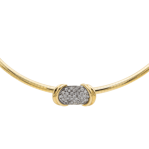 Collier Collier maille oméga en or jaune et blanc 18 carats avec diamants 58 Facettes 1597906CN