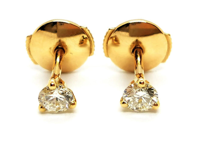 Boucles d'oreilles Boucles d'oreilles Puces Or jaune Diamant 58 Facettes 1599609CN
