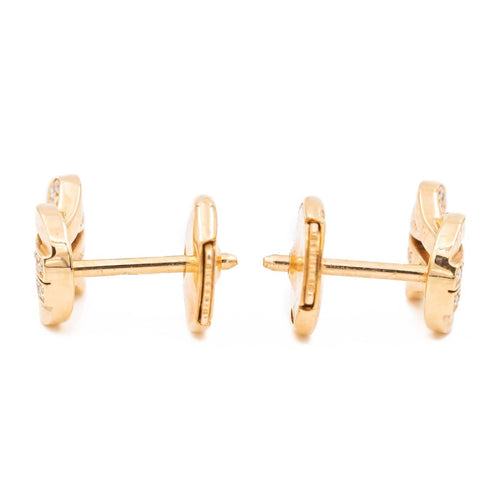 Boucles d'oreilles Fred Chance Infinie - Boucles d'oreilles puces en or rose et diamants 58 Facettes 1600573CN