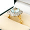 Bague 54.5 Bague entourage en or 18 carats avec aigue-marine et diamants 58 Facettes 3A835F118F3E4E7EA32FBF94D769BE53