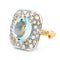Bague 54.5 Bague entourage en or 18 carats avec aigue-marine et diamants 58 Facettes 3A835F118F3E4E7EA32FBF94D769BE53