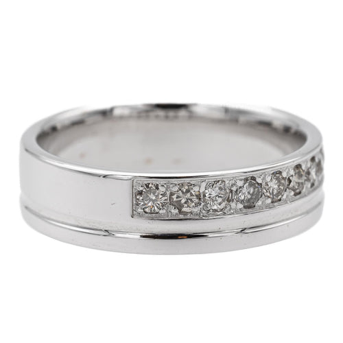 Bague 49 Bague Demi alliance Or blanc Diamant 58 Facettes 1623027CN
