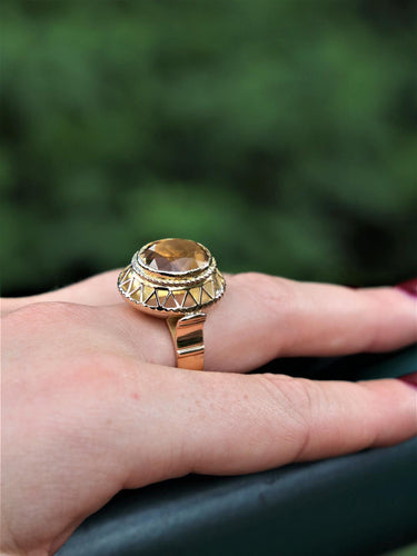 Bague 59 Bague Vintage Or jaune Citrine 58 Facettes 1628827CN