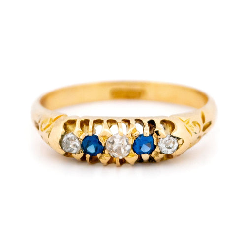 Bague 54 Bague rangée de diamants et saphirs en or 18 carats 58 Facettes C826BF7204404654B34E96292418CE6D