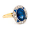 Bague 56 Bague grappe - Platine et or jaune 18 carats saphir Verneuil et diamants 58 Facettes 8D002BD48192446EA6F6A06BFF10CE00