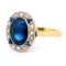 Bague 56 Bague grappe - Platine et or jaune 18 carats saphir Verneuil et diamants 58 Facettes 8D002BD48192446EA6F6A06BFF10CE00
