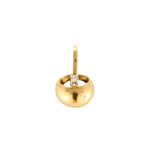 Pendentif Pendentif solitaire en or jaune 18 carats et diamant 0,05 ct 58 Facettes BO/240014 RIV